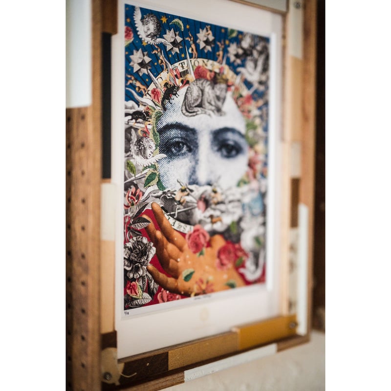 油彩画　カモミール 春小島』 F10 H530×W455mm 水彩紙、水彩、ペン #マツダケン