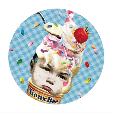 ラウンドポーチ「Don't eat my ice cream!!」