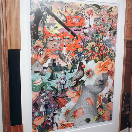 A1絵画「People living in utopia」ユートピアの人々