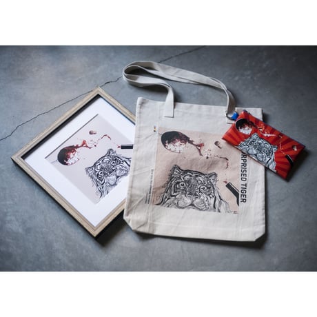 トートバッグ「Surprised tiger」