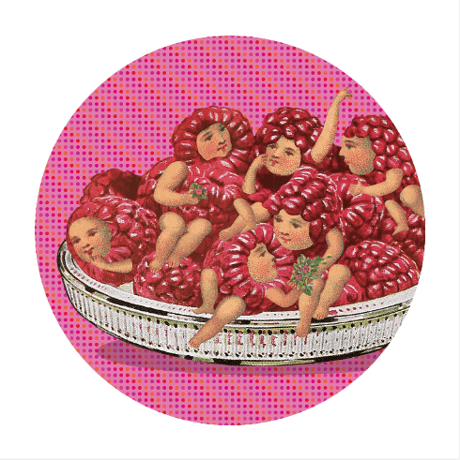 ラウンドポーチ「Raspberries」