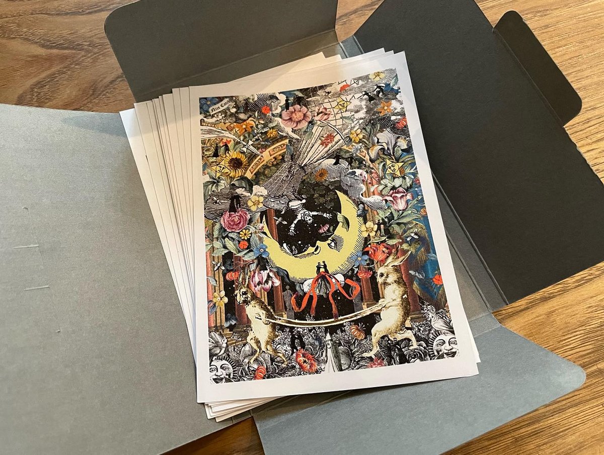 Tom Tong　現代アート　BOXカード型　コラージュ作品＊印刷 Tom Tong 現代アート BOXカード型 コラージュ作品＊印刷