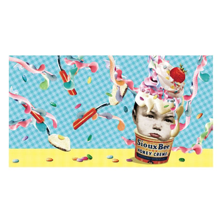 フラットポーチ「Don't eat my ice cream!!」
