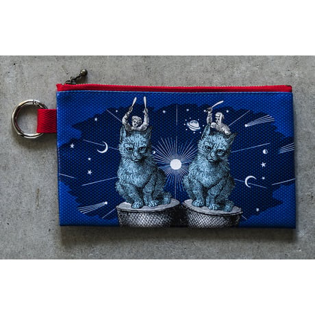 フラットポーチ「Night cats」