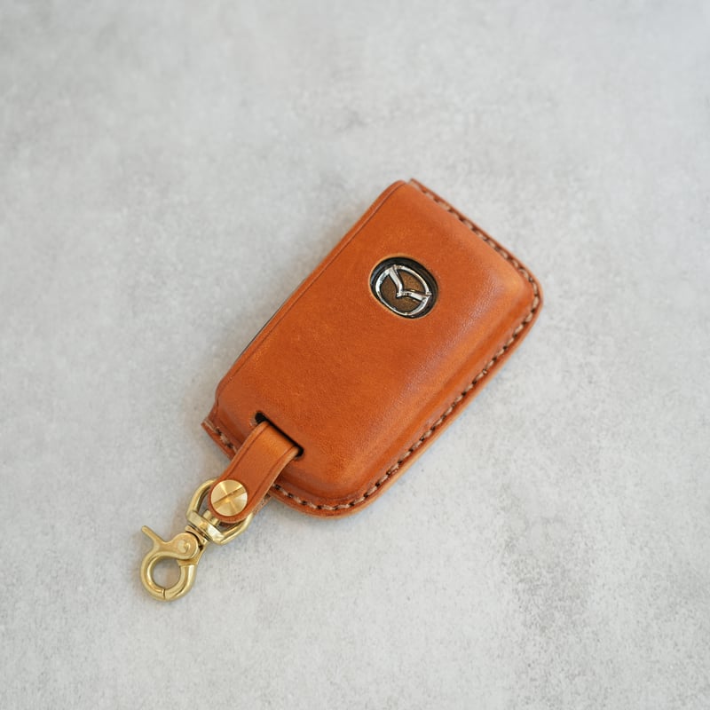 マツダ純正皮キーカーバ 無骨堂 マツダ車専用キーカバー ロゴ刻印バージョン | bukotsudo