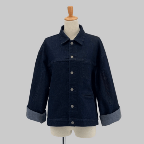 ladies denim jacket （indigo×long）