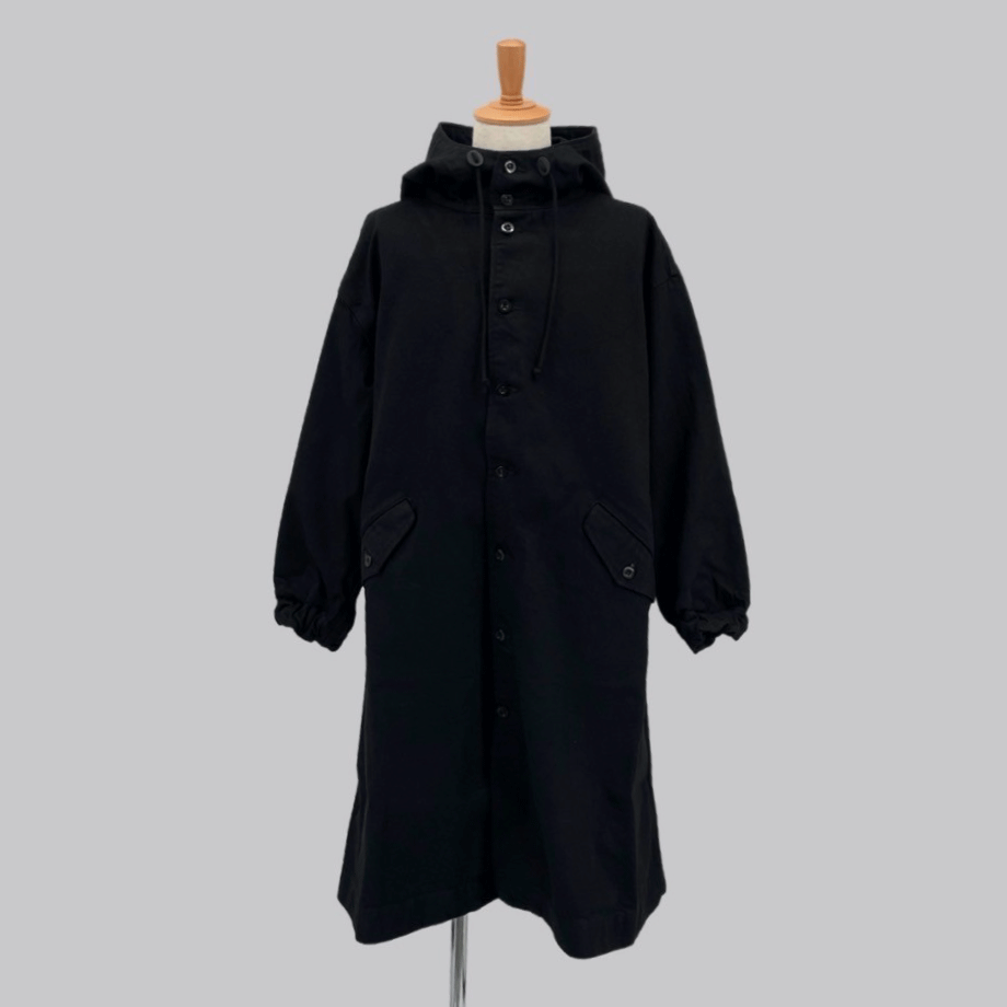 hooded coat（black denim） | inn see