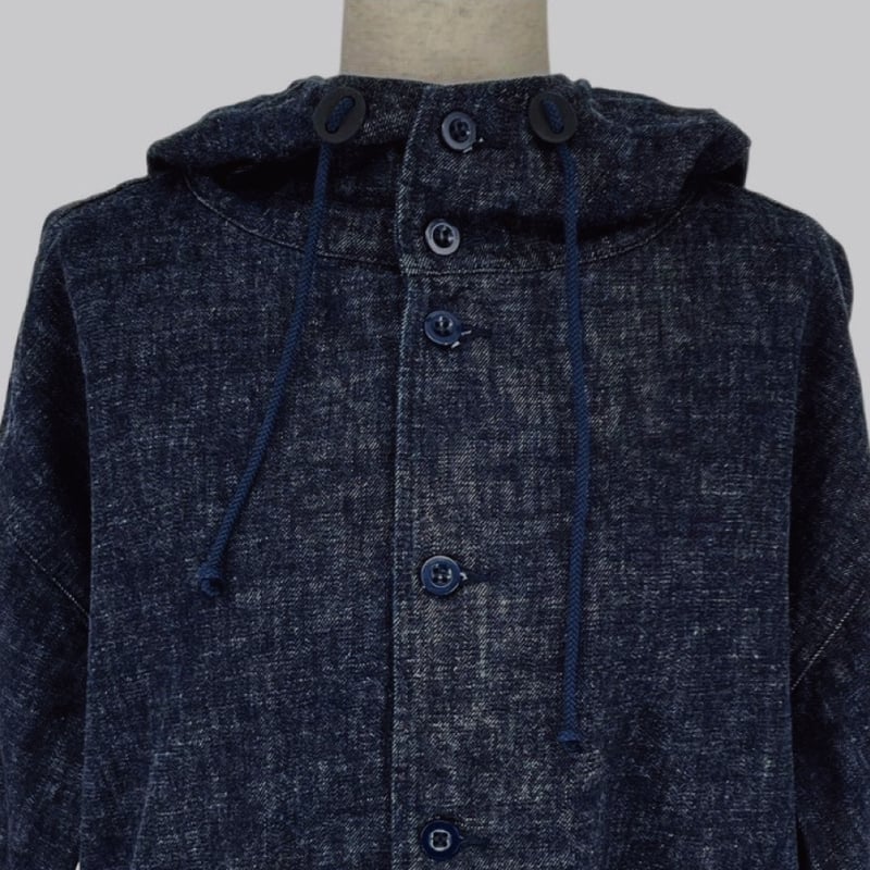 新品未使用　サンプルDamaged Denim Hooded Coat hooded coat（slub denim） | inn see