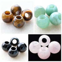 【全7種類】丸玉(小) 2個入 天然石 大穴ビーズ 約12mm 穴約5mm パワーストーン