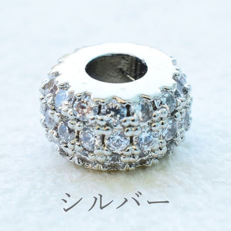 ミル打ち ジルコニアロンデル 6mm 5個 | シルバー ゴールド | 高品質 ビーズ ハンドメイド アクセサリーパーツ 接続パーツ スペーサー