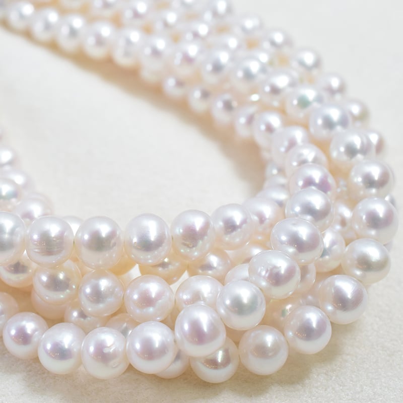 淡水パール AAA ホワイト 丸 無核 5~5.5mm 【39cm】 | beads lot 淡水パール AAA ホワイト 丸 無核 5~5.5mm 【39cm】 | beads lot