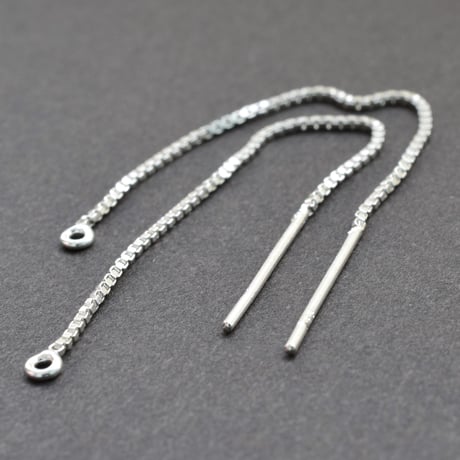 SILVER925 アメリカンピアス　ボックスチェーン　【３ペア】