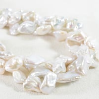 淡水パール ホワイト ケシ 約10～15mm 【40cm】