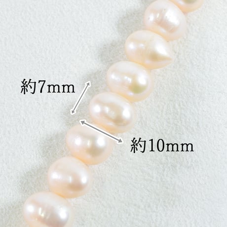 淡水パール オーバル 横穴 約7mm 【38cm】