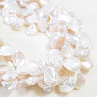 淡水パール　ホワイト　ケシ　7×11mm　【36㎝】　【9㎝】
