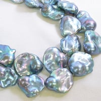 淡水パール ブルー バロック 約21～29mm 【40cm】