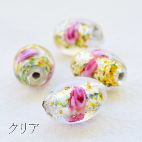 【全４色】チェコ製 ランプビーズ <ホイル> オーバル　５個