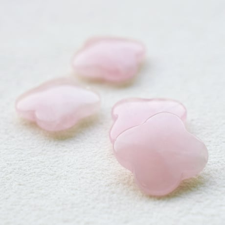 4ペタル 花 16mm【ローズクォーツ】1個