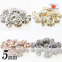 ラインストーンロンデル 5mm 20個 | 国内メッキ加工 | ロジウム・ゴールド・ピンクゴールド・ブラック