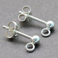 シルバー925  ピアス3mm頭(キャッチ付)【3ペア】