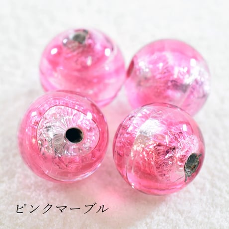 【ベネチアン】ラウンド　約８mm　シルバーフォイル