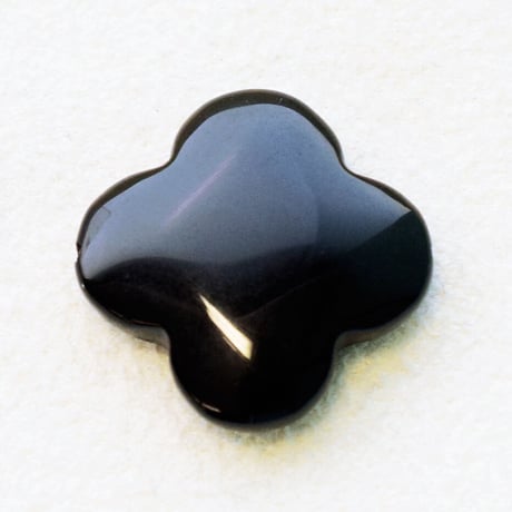 4ペタル花16mm【ブラックアゲート】1個