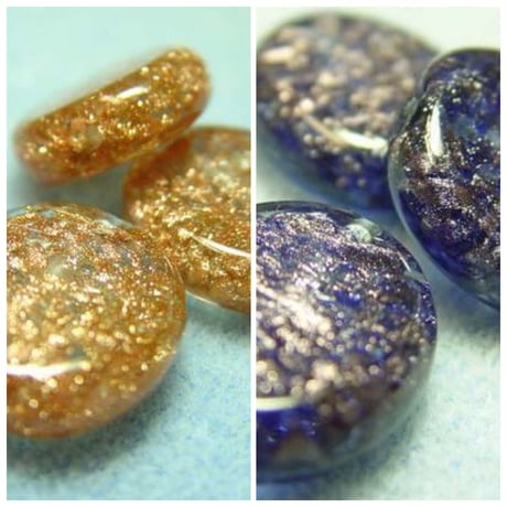 【全２色】ベネチアン  アベンチュリーナ オーバル ２１mm　１個"