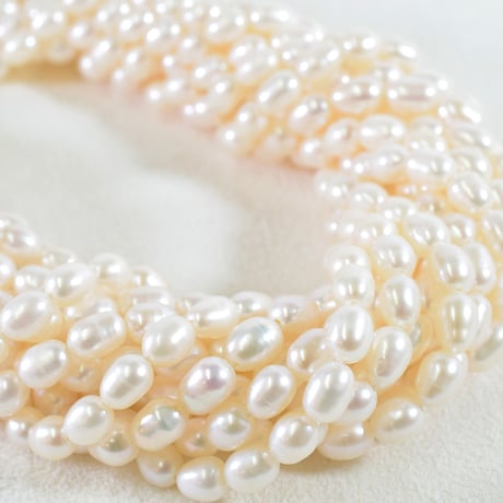 淡水パール ホワイト ライス 約6～7.5mm 【38～40cm】