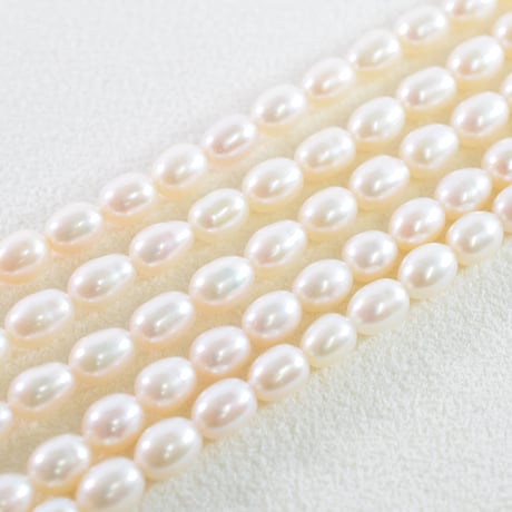 淡水パール　ホワイト　バロックしずく　約8～10mm　【38cm】