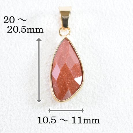 天然石チャーム　バチカン付　ゴールドサンドストーン　変形ペアシェイプ　20×10.5mm　【1個】