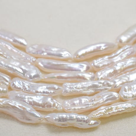 淡水パール　ホワイト　ビワ　6×20mm