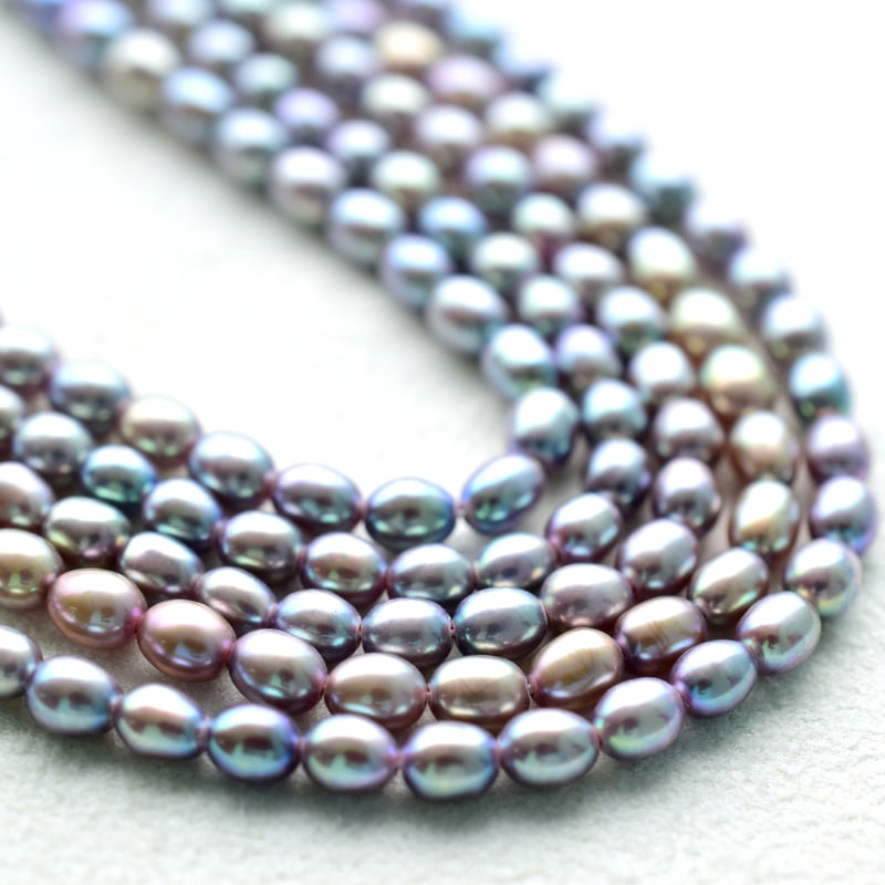淡水パール パープル ライス 3~4mm | beads lot 淡水パール パープル ライス 3~4mm | beads lot