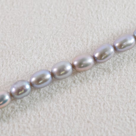 淡水パール　グレー　ライス　約5.5～7.5mm