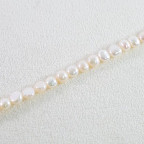 淡水パール　ホワイト　ポテト　約5.5mm