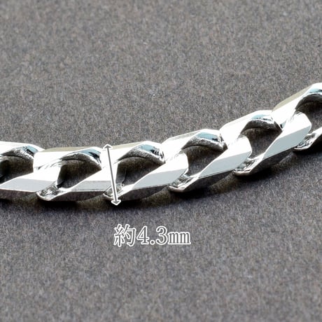 SILVER925　10面カット喜平チェーンネックレス【50㎝】