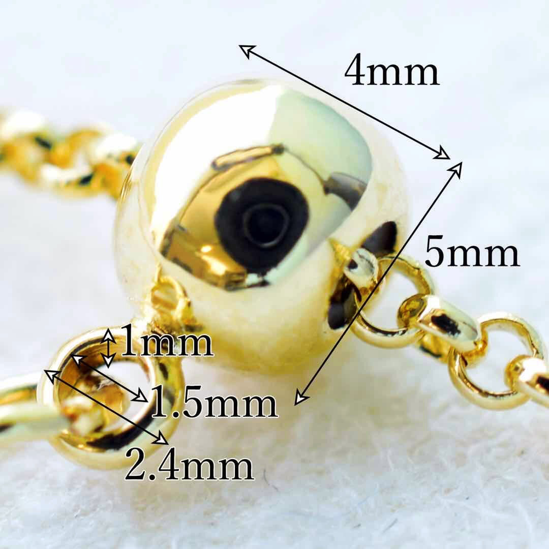 全2色】スライドボール チェーンブレスレット 23㎝ 5本セット | beads lot