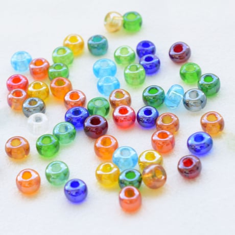 チェコ製ガラスビーズ クリアミックス ラスターコーティング 2/0 50g