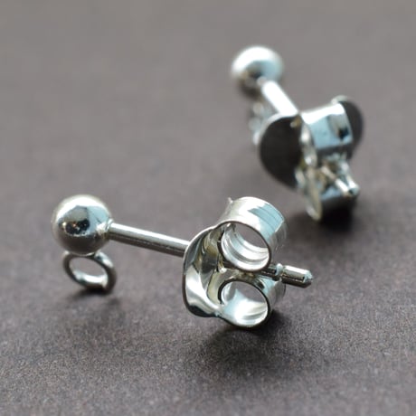 シルバー925  ピアス3mm頭(キャッチ付)【3ペア】