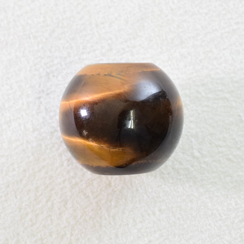丸玉(特大) 1個入 タイガーアイ 天然石 大穴ビーズ 約20mm 穴約7.5