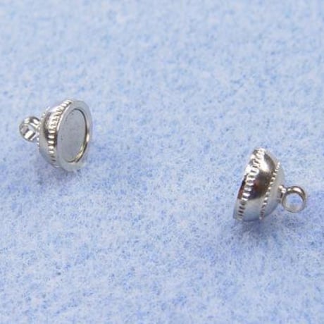 マグネットクラスプ　ラウンド８mm 刻み模様・3個