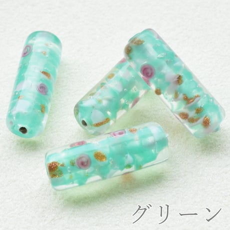 【全4色】チェコ製 ガラスビーズ　マチス ２３×８mm １個