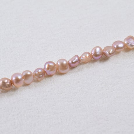淡水パール　ピンク　エッグ　約3～4mm　【35cm】