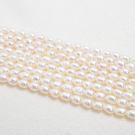 淡水パール　ホワイト　ライス　5～5.5mm　【36cm】