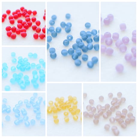 【全７色】チェコ製 ガラスビーズ３mm玉　２０g