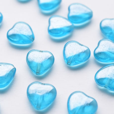 チェコ製 ハート (大) ミントブルー【５０個】