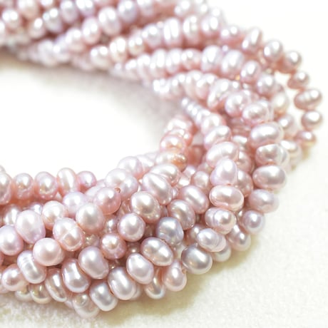 淡水パール　パープル　エッグ　3mm　【35㎝】