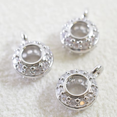 ミル打ちジルコニア　カン付きリング 8×４mm 3個