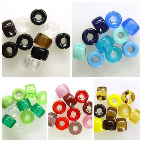 【全５色】チェコ製 ガラス (大) MIX ８×６mm ３０個