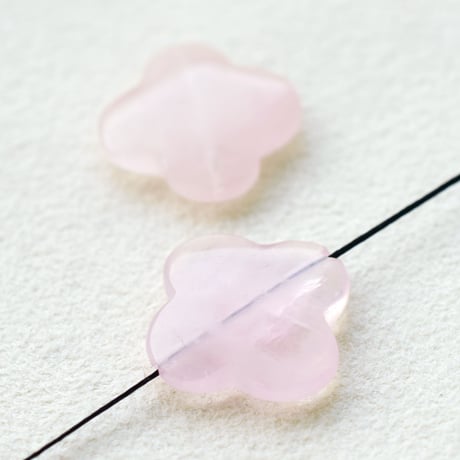 4ペタル 花 16mm【ローズクォーツ】1個