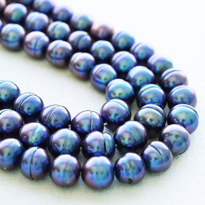 淡水パール ピーコック バロック 横サークル 9.5~11㎜ | beads lot 